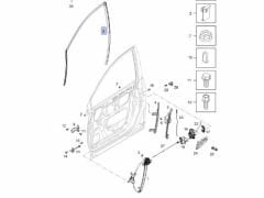 Chevrolet Captiva Kapı Cam Fitili Ön Sol GM (95061131)