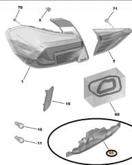 Opel Corsa F Arka Sis Lambası Depo Marka