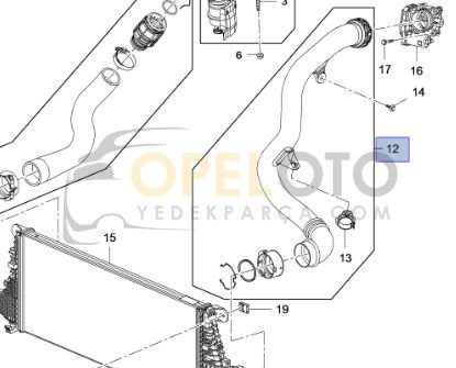 Opel İnsignia B 1.6 Dizel Turbo İntercoll Çıkış Hortumu Otomatik GM