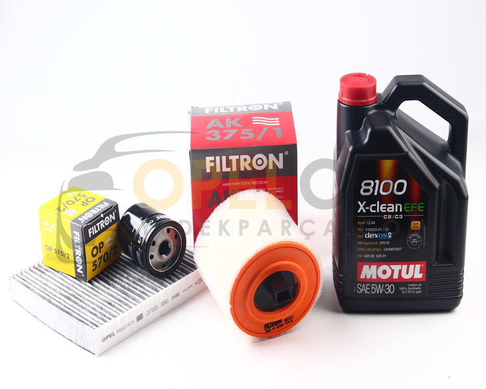 Opel Astra K 1.4 Benzinli Periyodik Bakım Seti Filtron Motul Yağlı