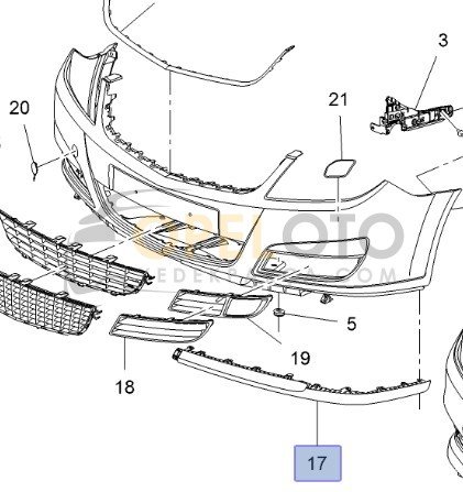 Opel Vectra C Ön Tampon Karlık Sol Spor Tampon İçin GM
