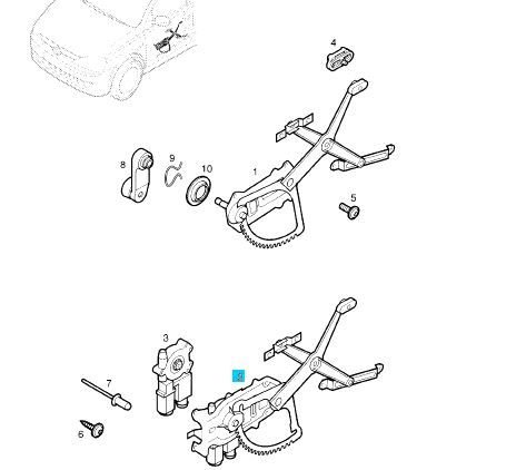 Opel Corsa C Ön Sağ Kapı Cam Krikosu Motorsuz GM