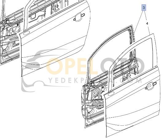 Opel Corsa E Kapı Ön Sağ Orjinal GM 39171069