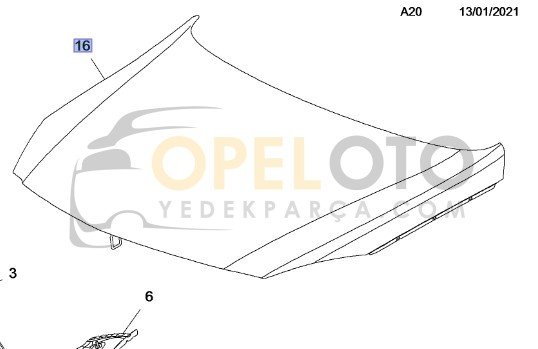 Opel İnsignia Ön Motor Kaputu Orjinal GM 39059617