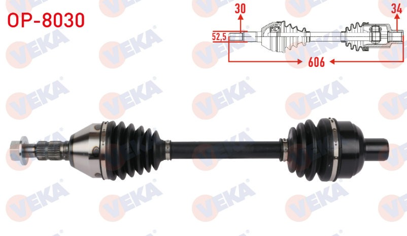 Opel İnsignia A14NET-A16LET Sağ Aks Komple Manuel Vites (OP-8030-22796274)