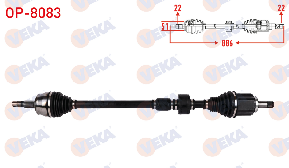 Opel Corsa E 1.4 Otomatik Komple Aks Sağ (OP-8083-39129618)